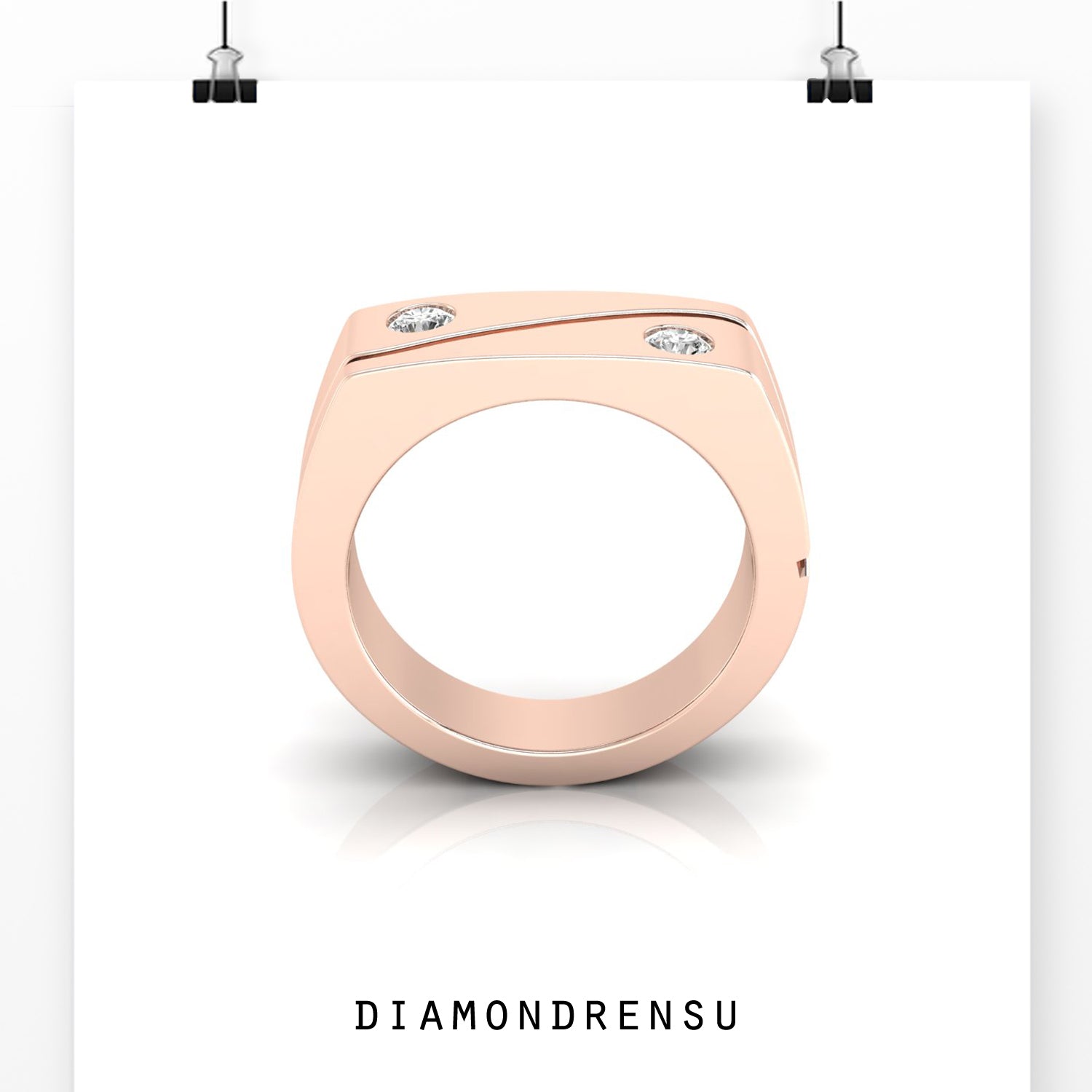 Buy mens wedding ring featuring minimalist wave diamond ring in sterling gold.