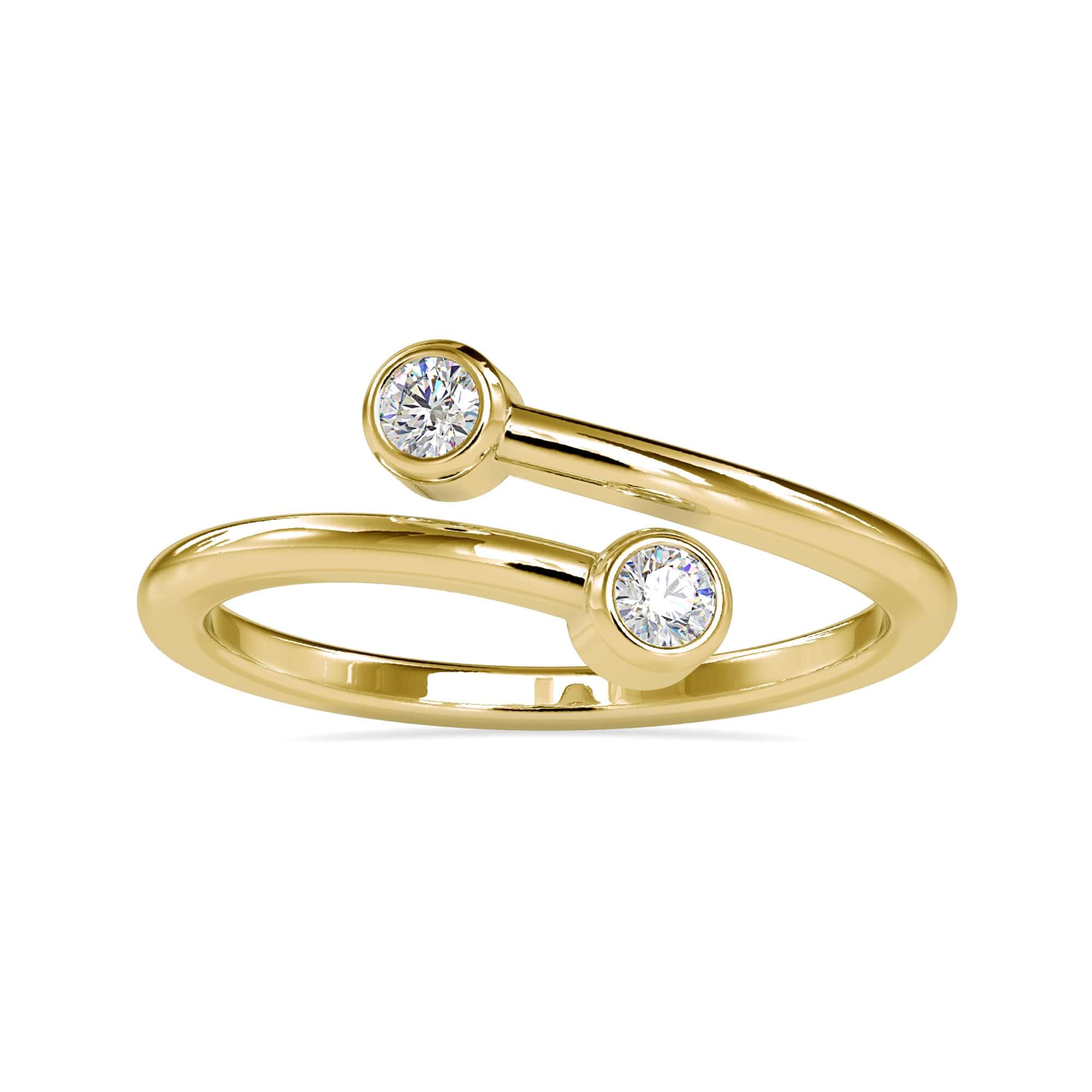 White gold bypass band with lab made diamonds.