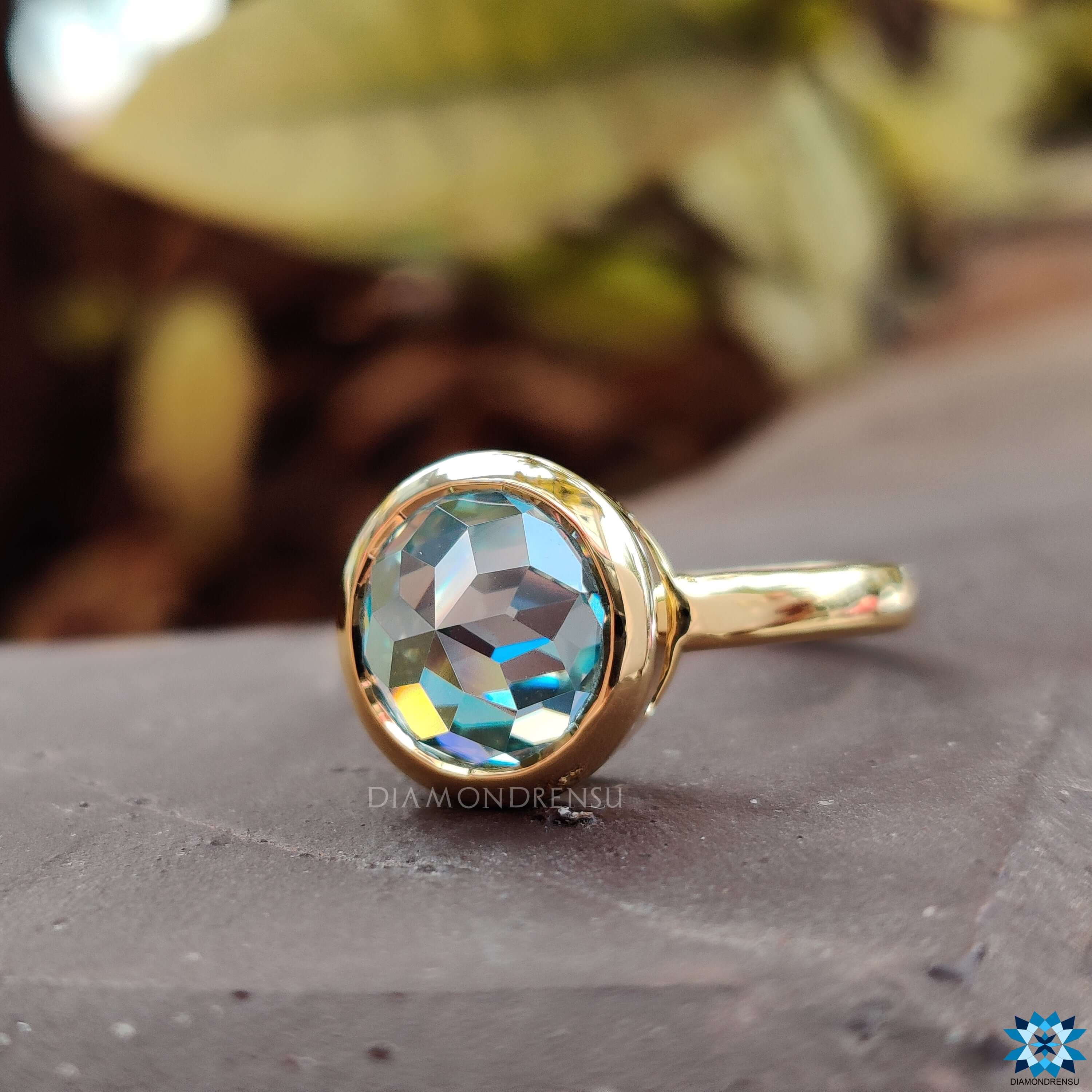Bezel Engagement Ring with secure design.