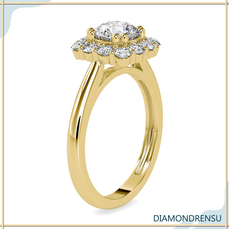 Simple diamond ring in white gold, handmade for UK customers