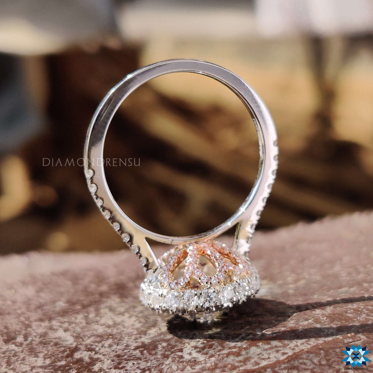 Pave setting ring featuring round cut pave band.