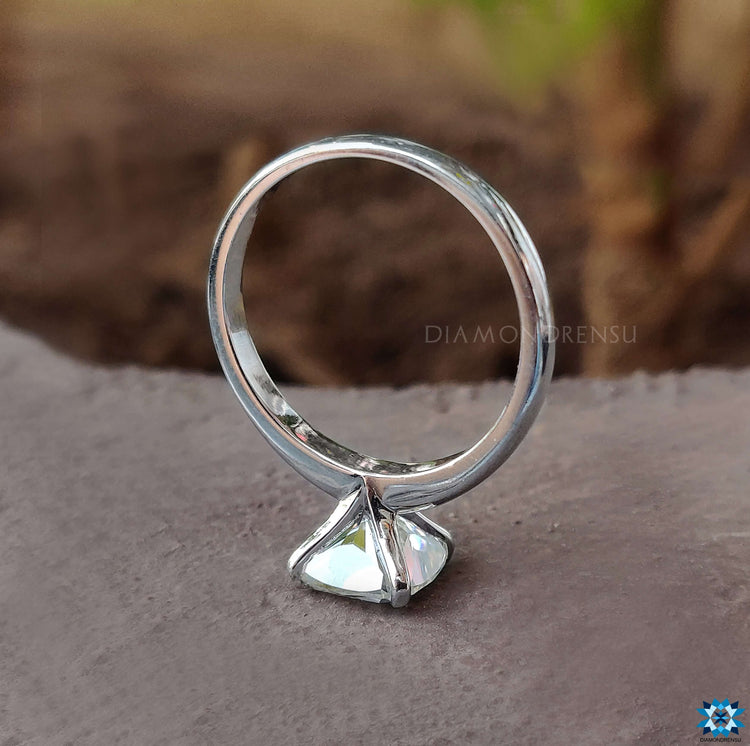 Moissanite engagement ring, handmade ring, cushion cut ring, diamondrensu UK engagement ring.