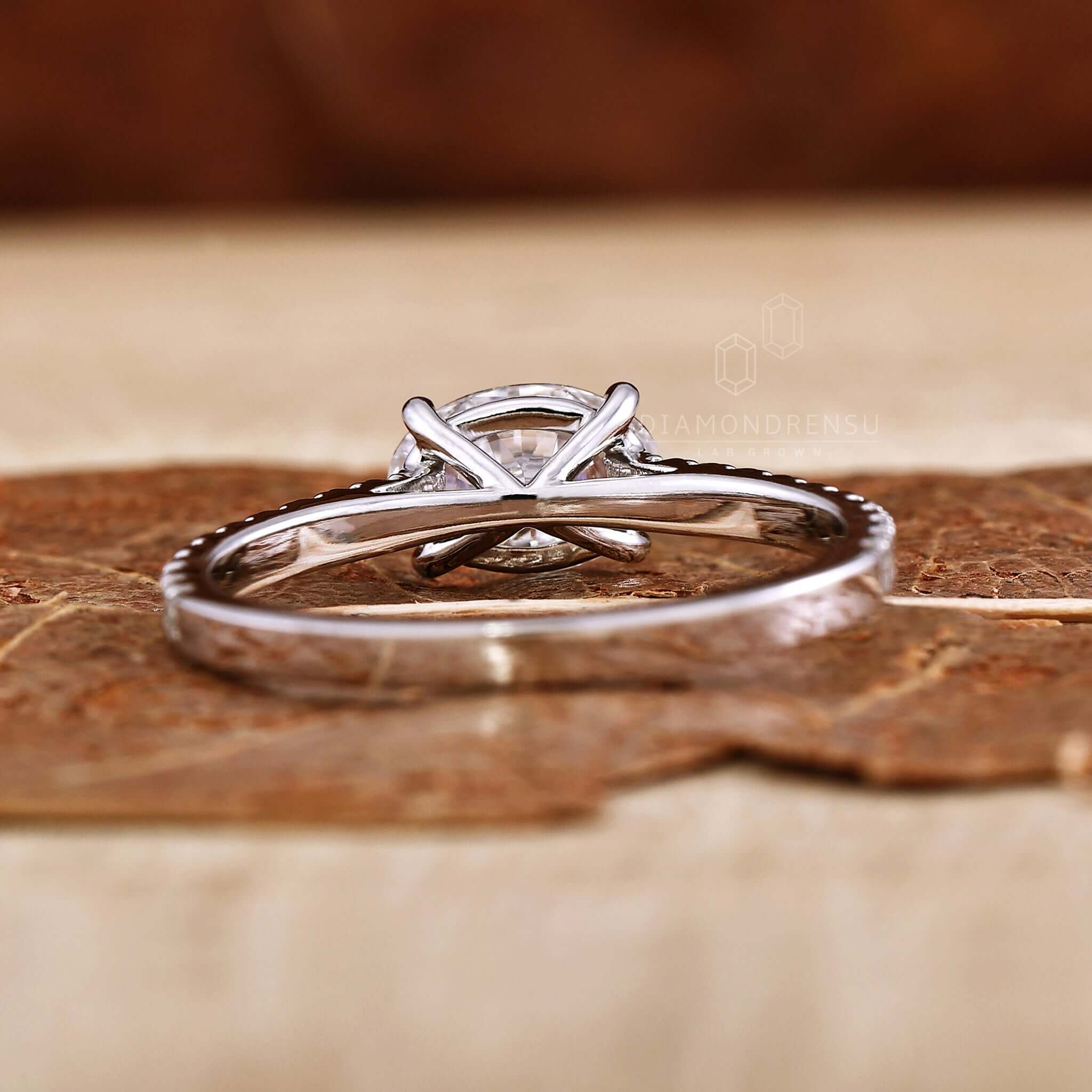Oval diamond engagement ring showcasing a white gold band
