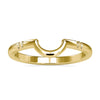 C shaped wedding band crafted in yellow gold.