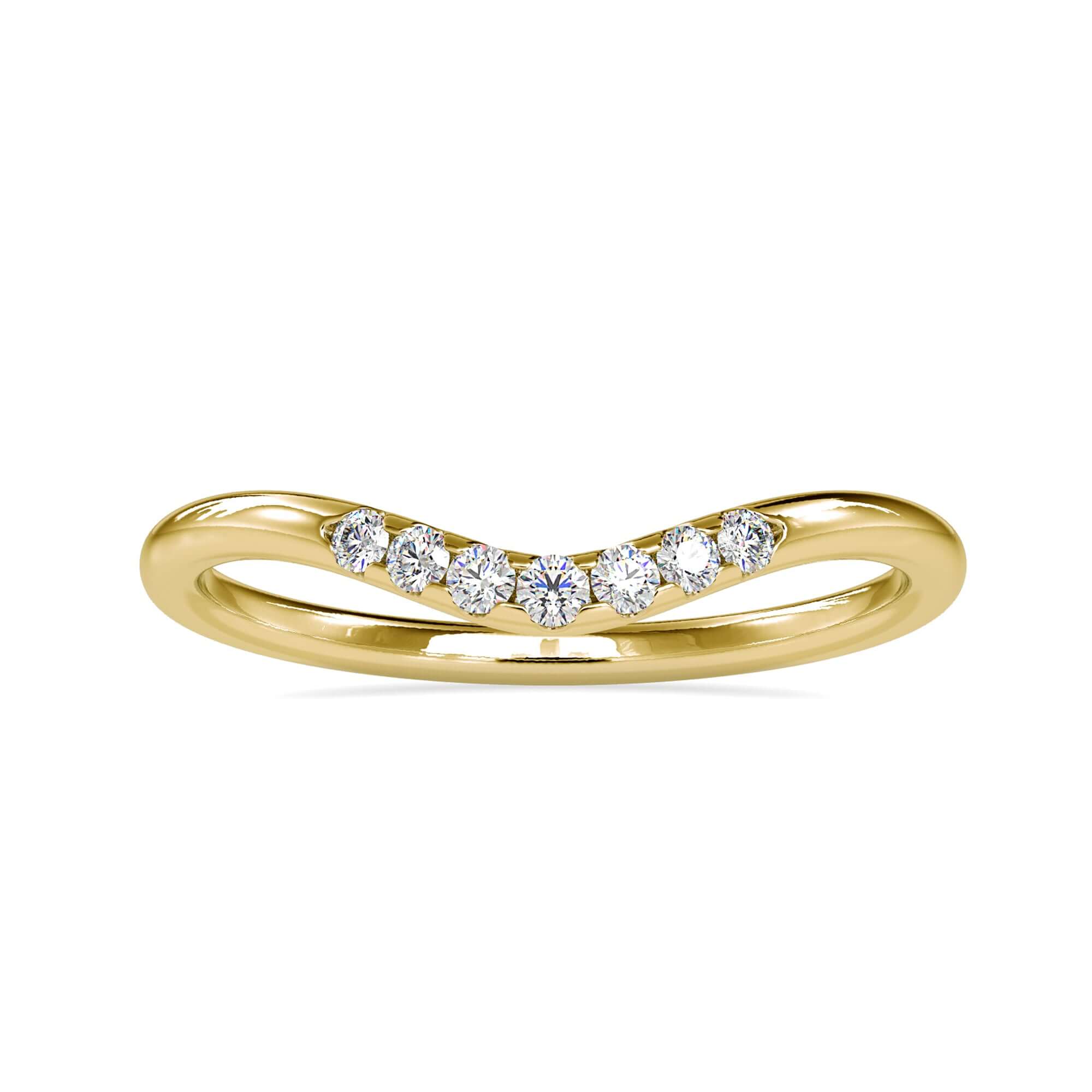 Round cut diamond band designed in the UK.