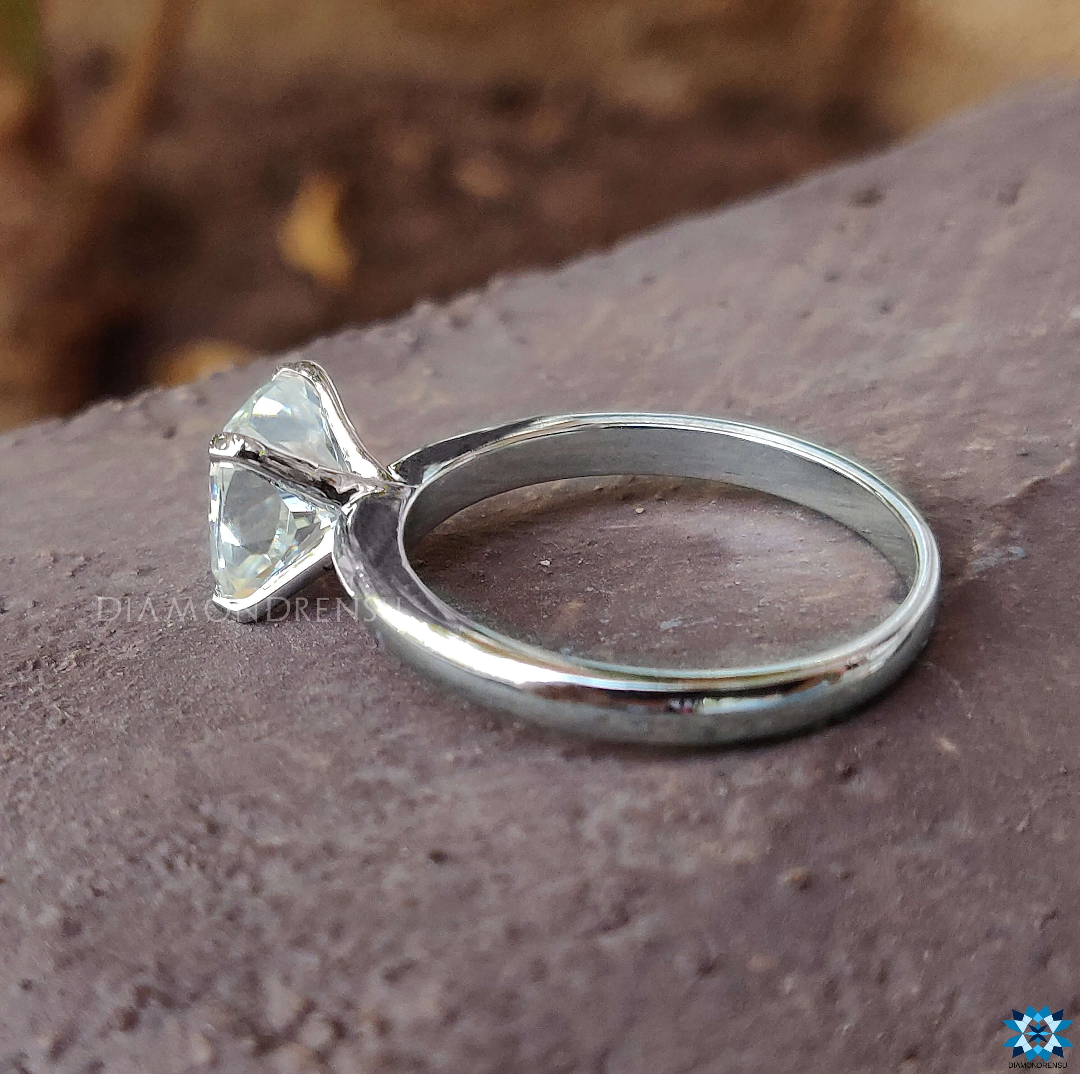 Cushion ring, moissanite engagement ring, custom ring, white gold ring.