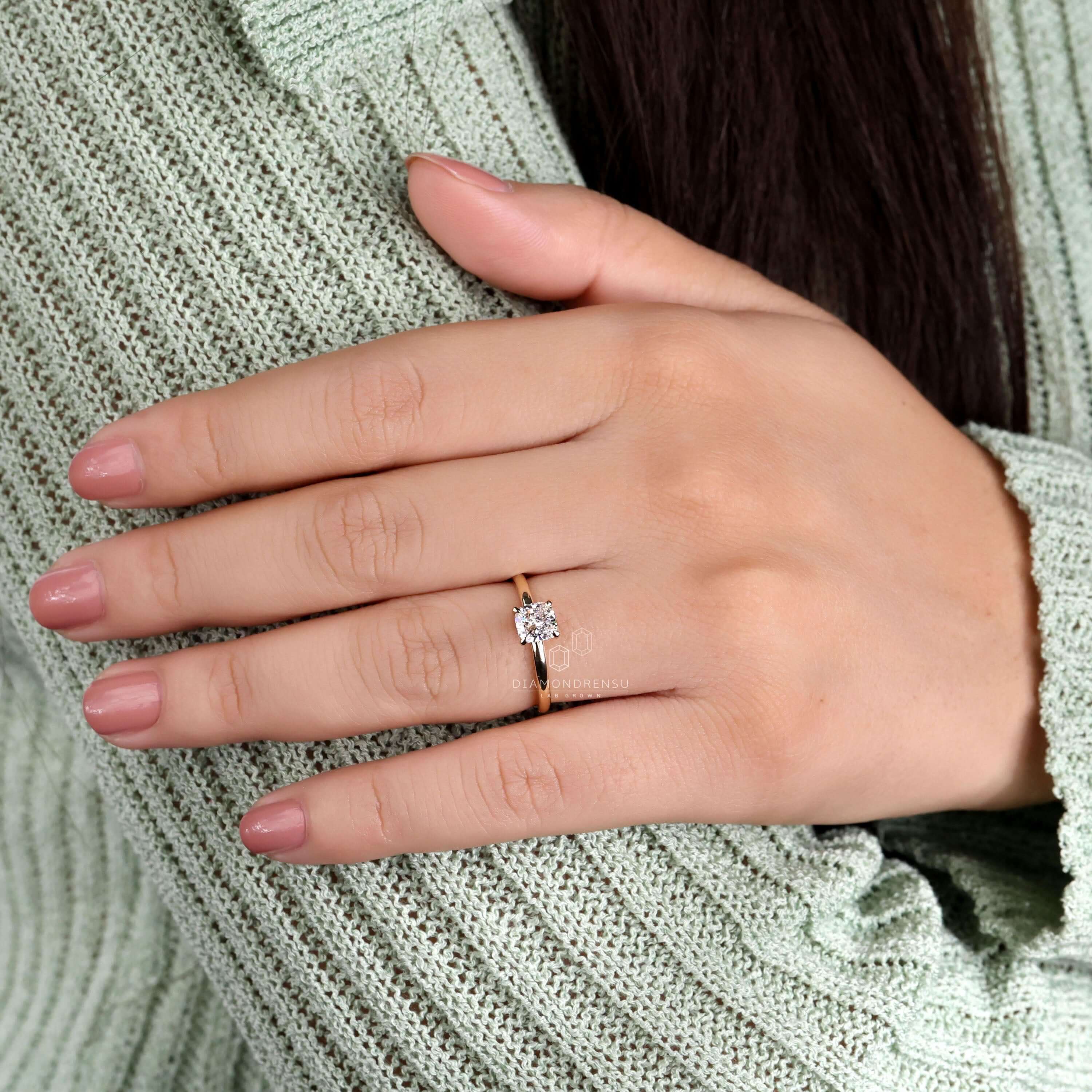 UK engagement ring crafted as a minimalist engagement ring featuring a Lab Grown Diamond and high-quality handmade craftsmanship.