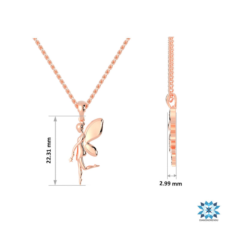 Designer pendant shaped like flying angel wings.