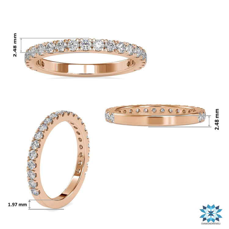 Diamondrensu UK wedding band with lab grown diamonds.
