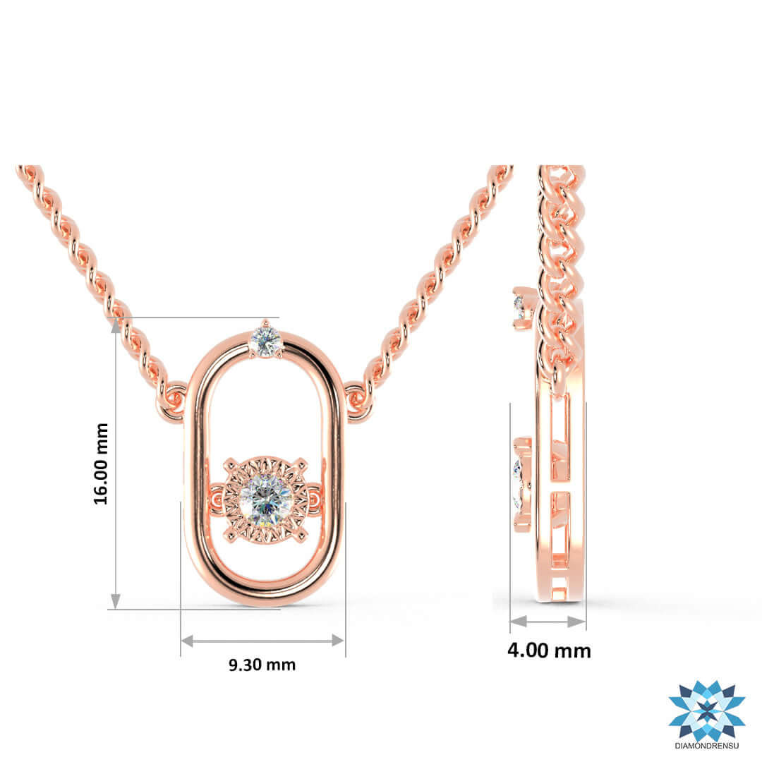 Unique double diamond pendant in rose gold by Diamondrensu UK.