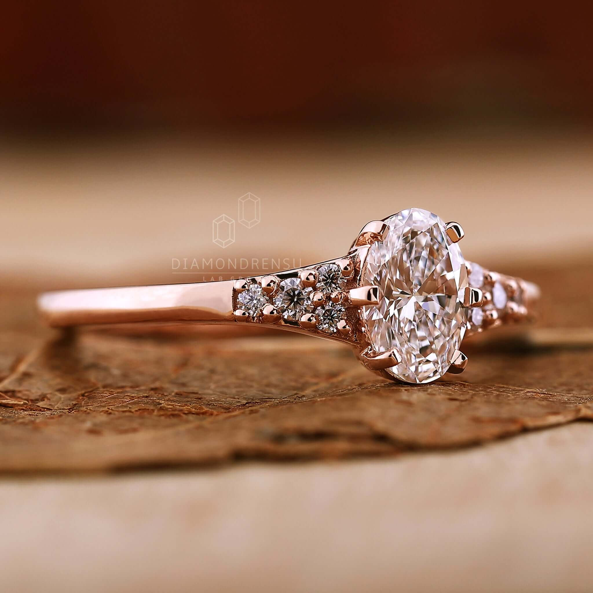 Handmade oval diamond ring gold for an artisan touch.
