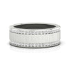 Mens satin finish wedding band with channel setting.