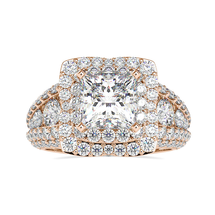 UK engagement ring with double halo design.