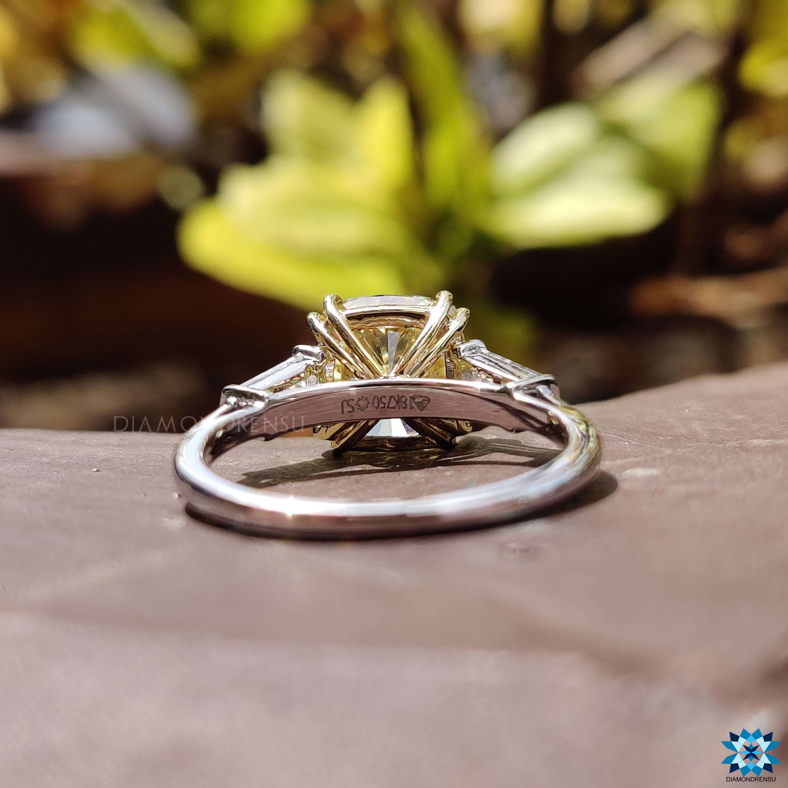 Handmade moissanite ring with prong setting.