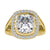 Cushion cut lab grown diamond engagement ring in halo setting.
 Cushion cut lab grown diamond engagement ring in halo setting.