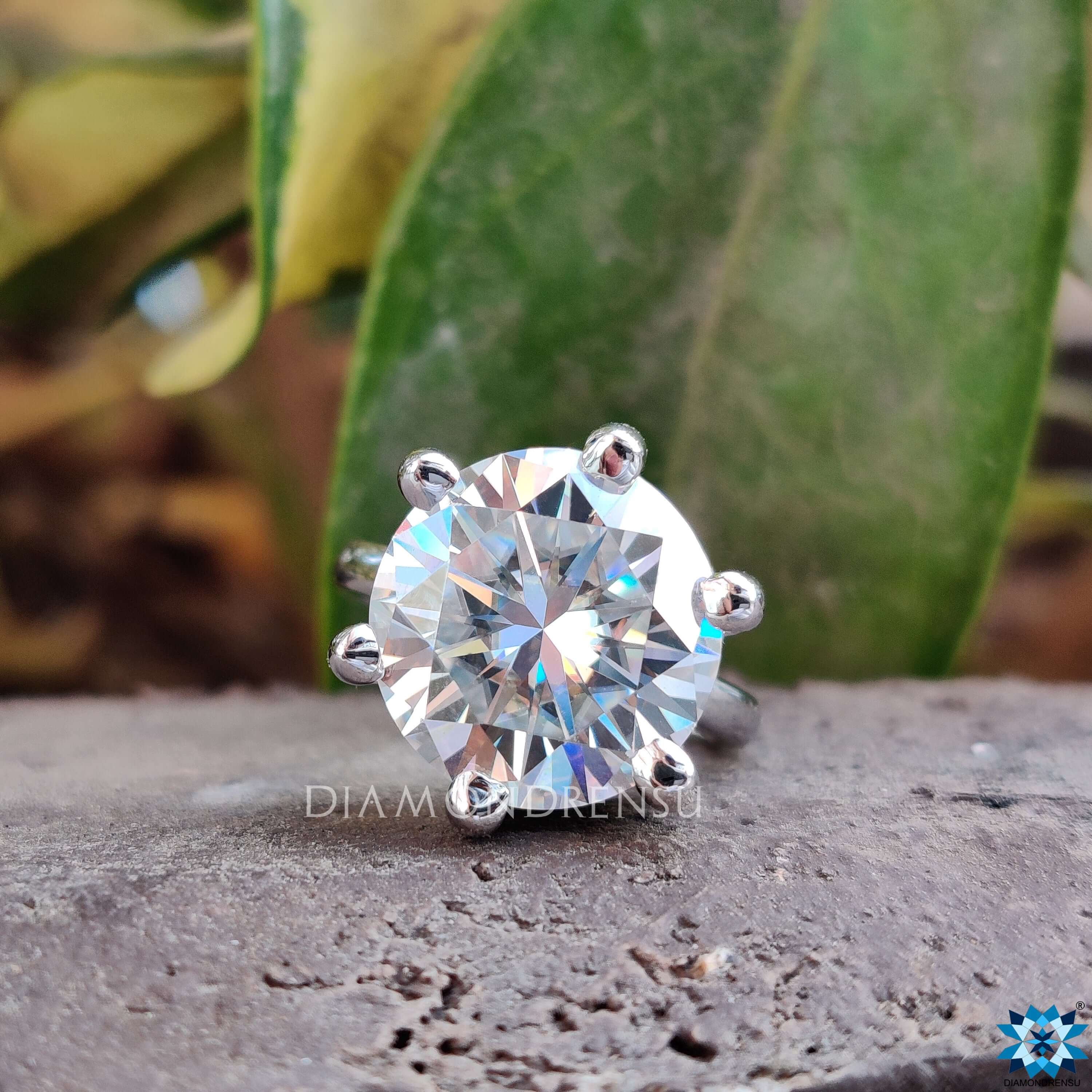 UK engagement ring with white gold engagement ring setting.