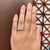 Round moissanite ring in a beautiful scallop pave set, perfect for daily wear or special occasions. Round moissanite ring in a beautiful scallop pave set, perfect for daily wear or special occasions.