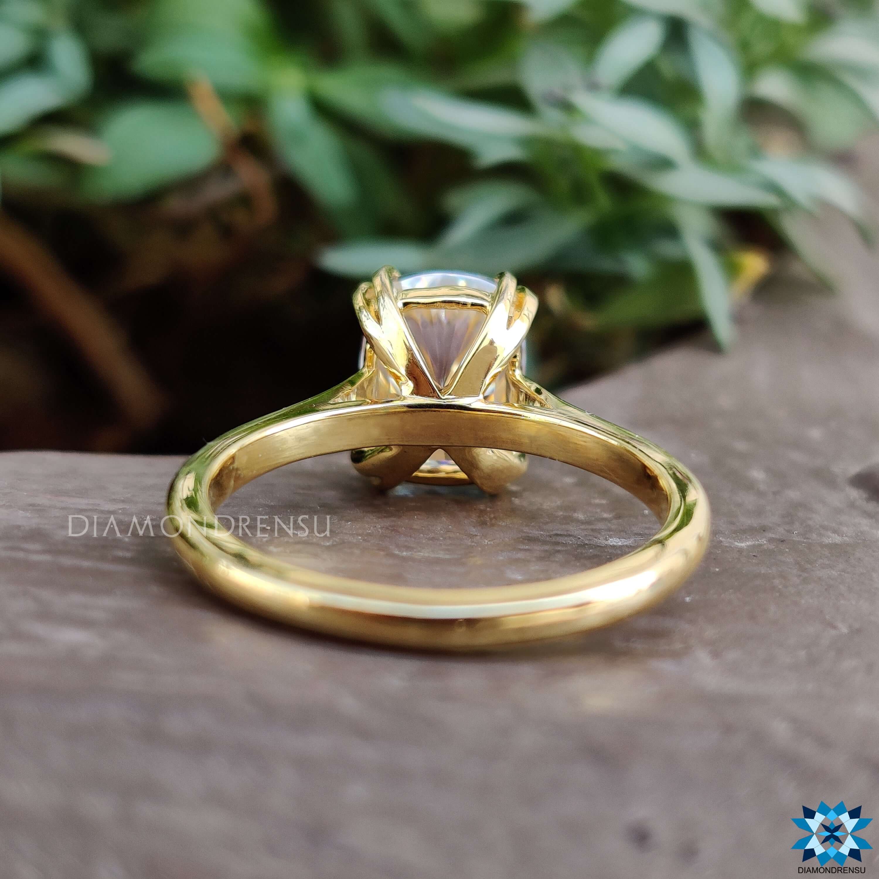 Cathedral setting cushion cut ring.