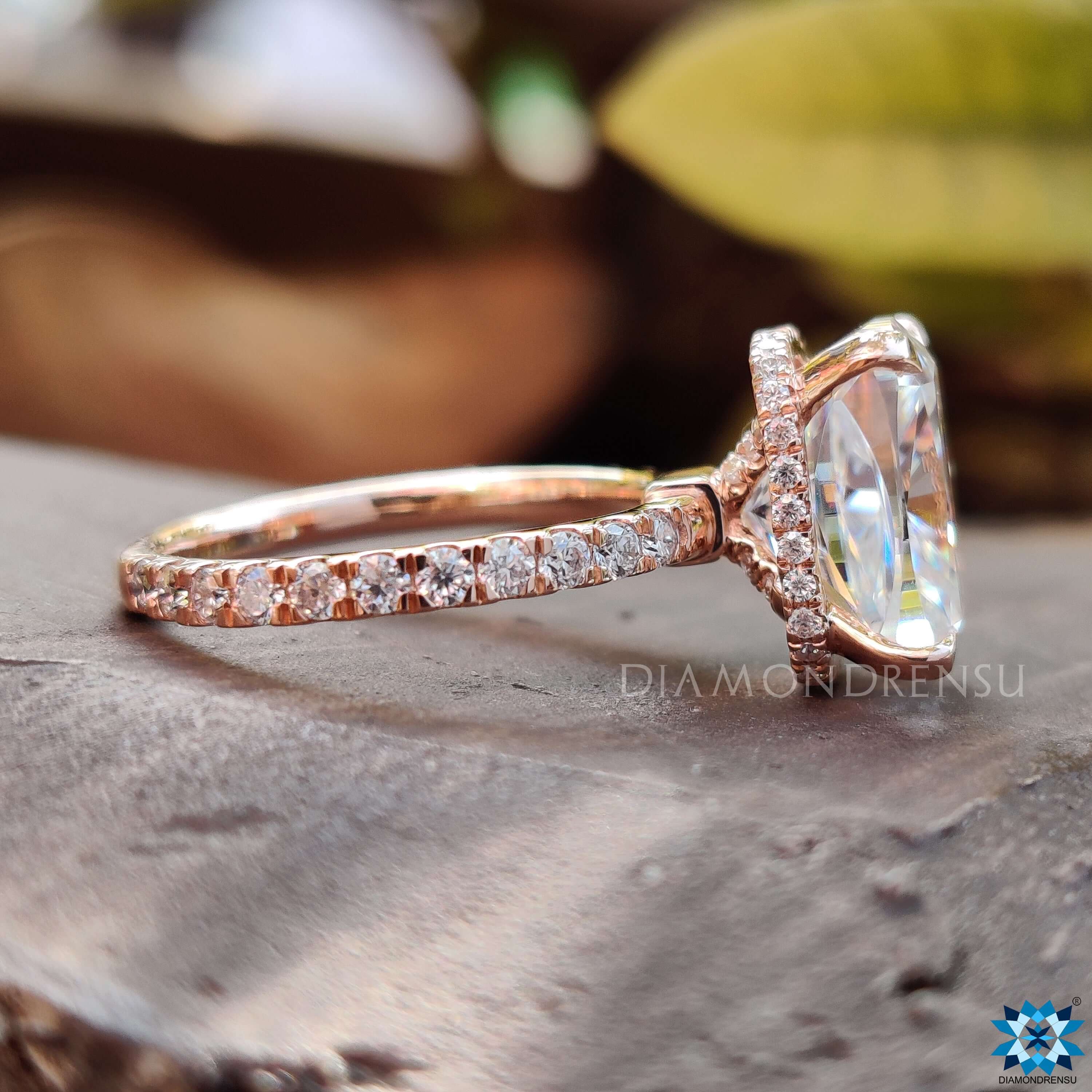 Elongated Cushion Cut Ring for a sophisticated style.