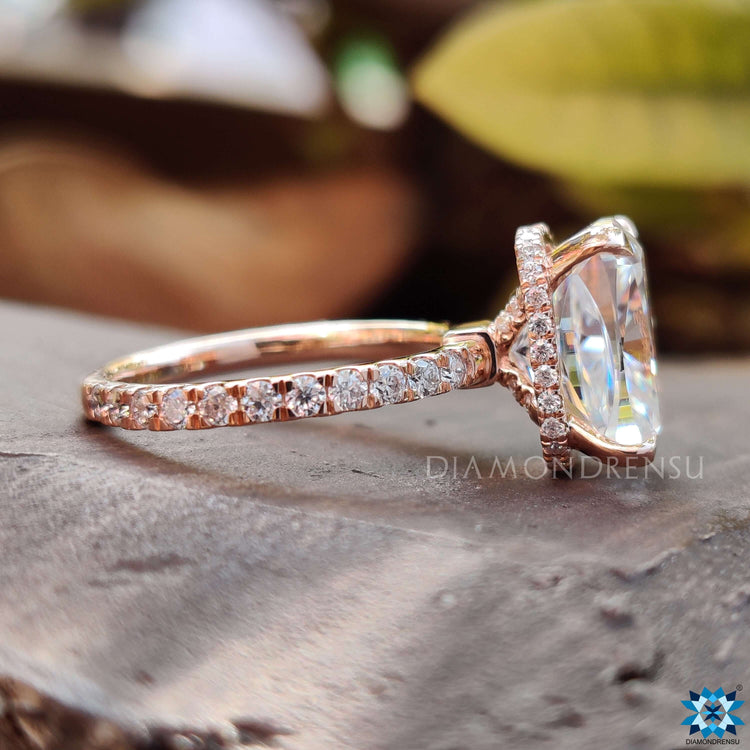Elongated Cushion Cut Ring for a sophisticated style.