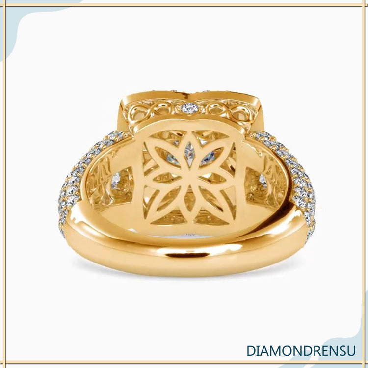 Custom double halo engagement ring from Diamondrensu UK.