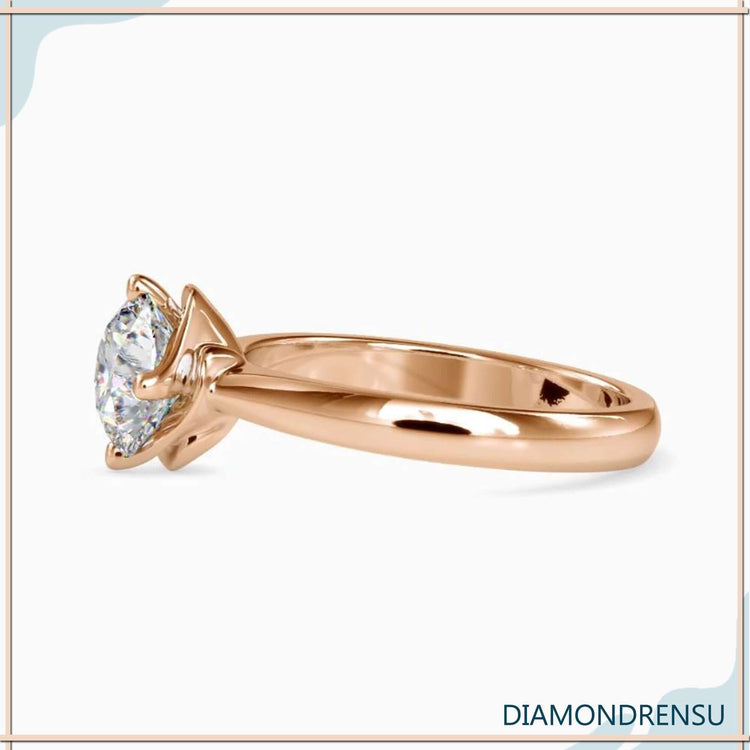 Lab grown diamond solitaire ring in white gold.
