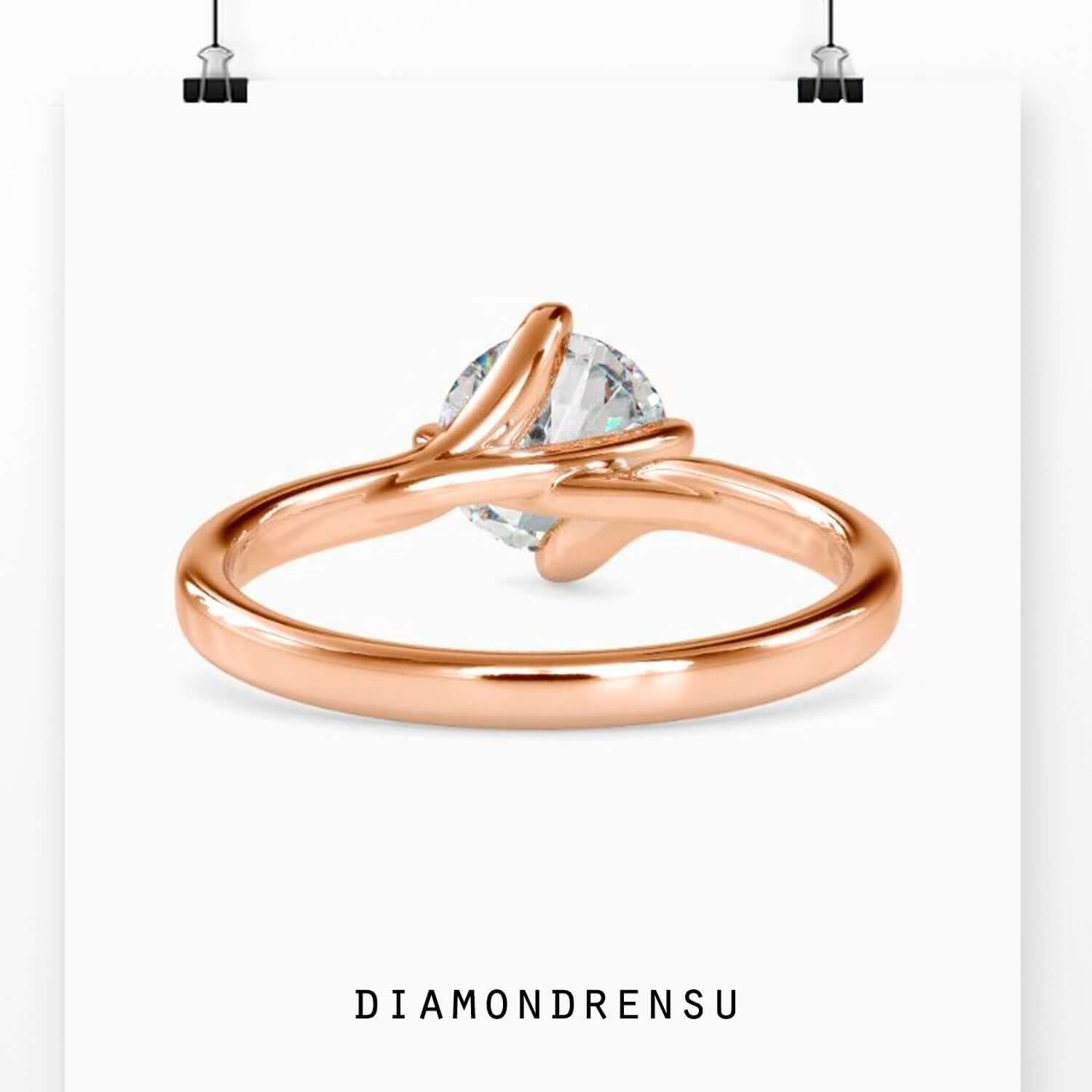 UK engagement ring with lab grown solitaire stone.