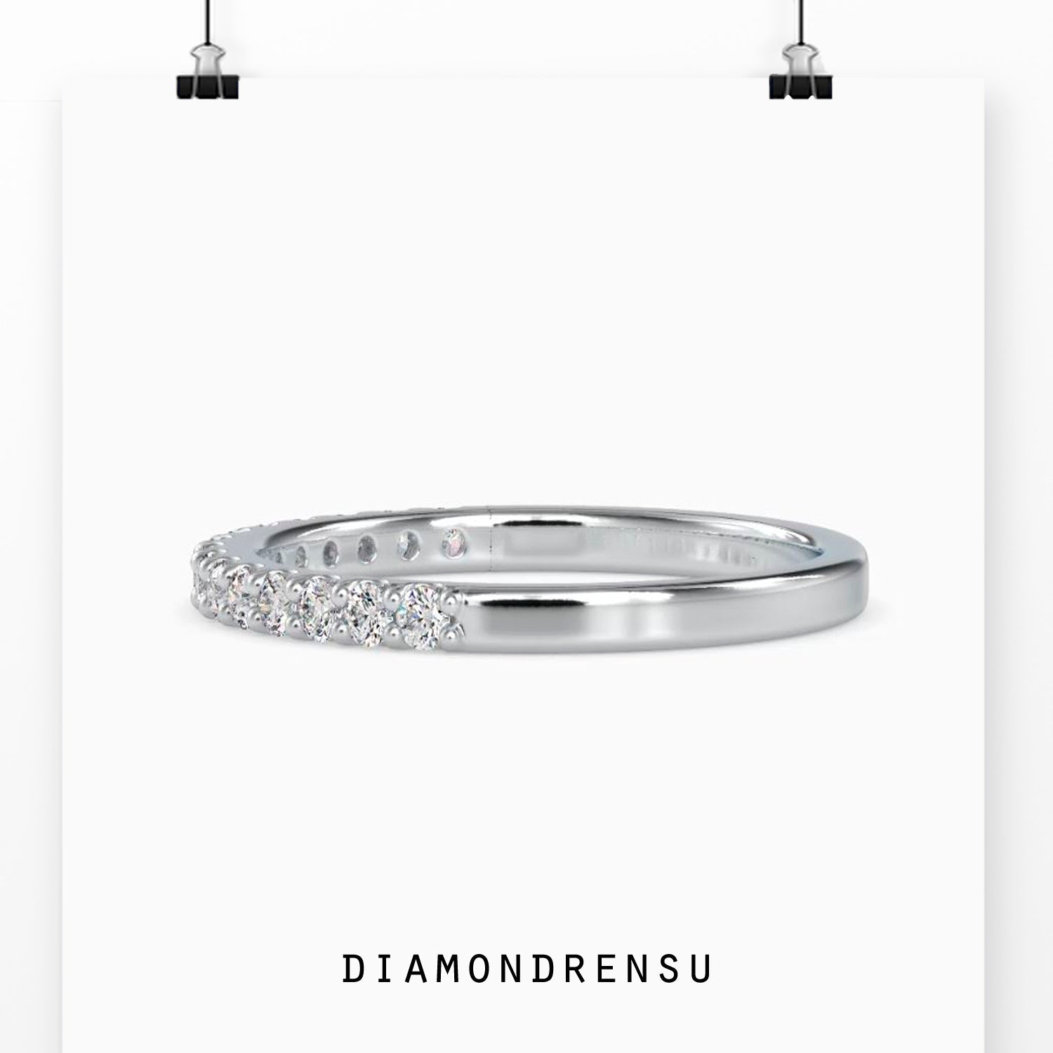 Gold wedding band in UK with handmade diamond finish.