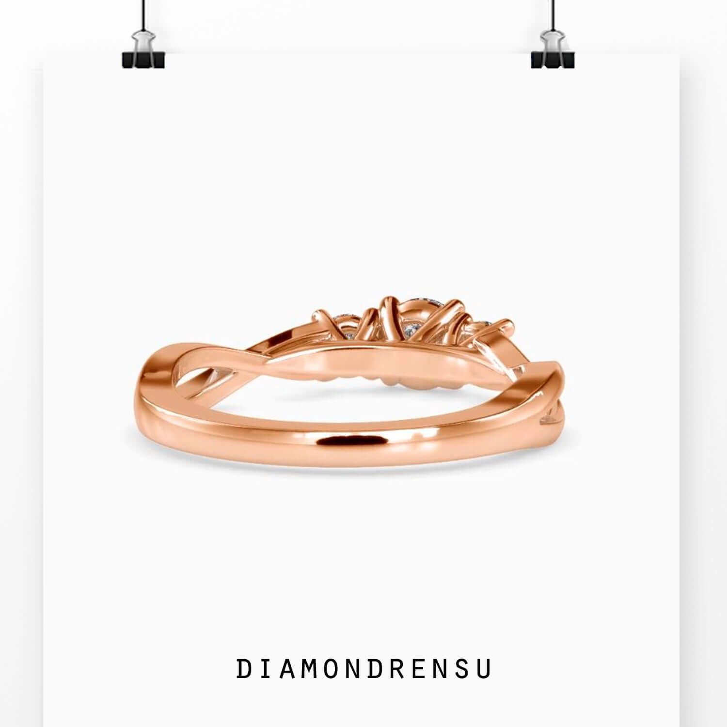 Lab grown diamond infinity ring in rose gold from Diamondrensu UK.