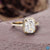 Halo ring with a hidden halo moissanite ring featuring radiant cut stone. Halo ring with a hidden halo moissanite ring featuring radiant cut stone.