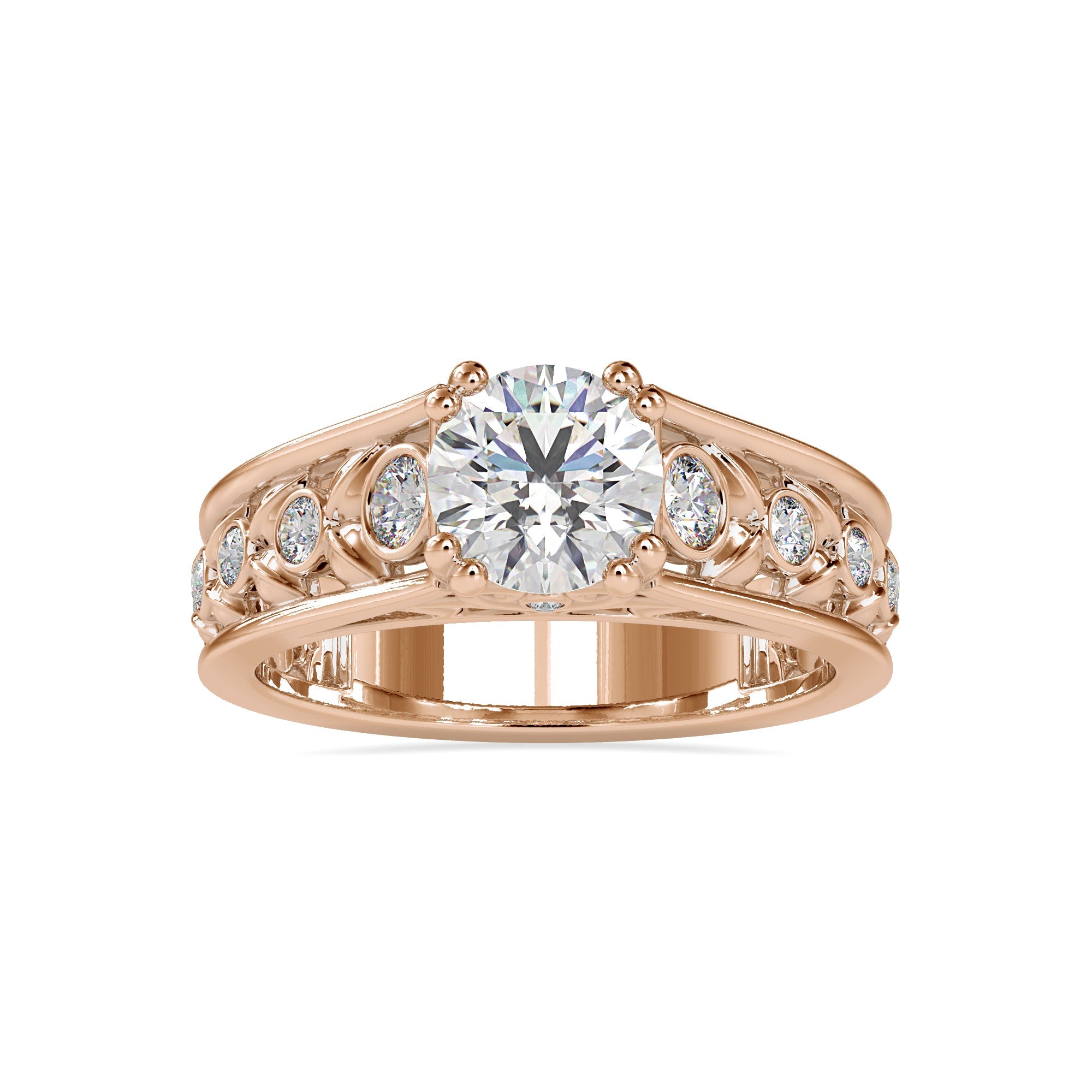 UK engagement ring with vintage double prong setting.