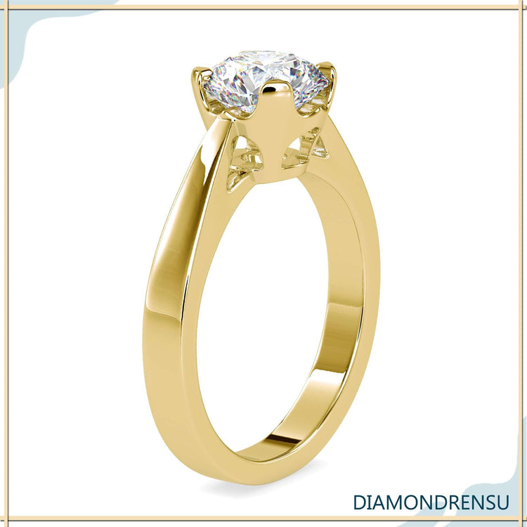 Handmade ring with basket setting, lab grown and IGI certified.