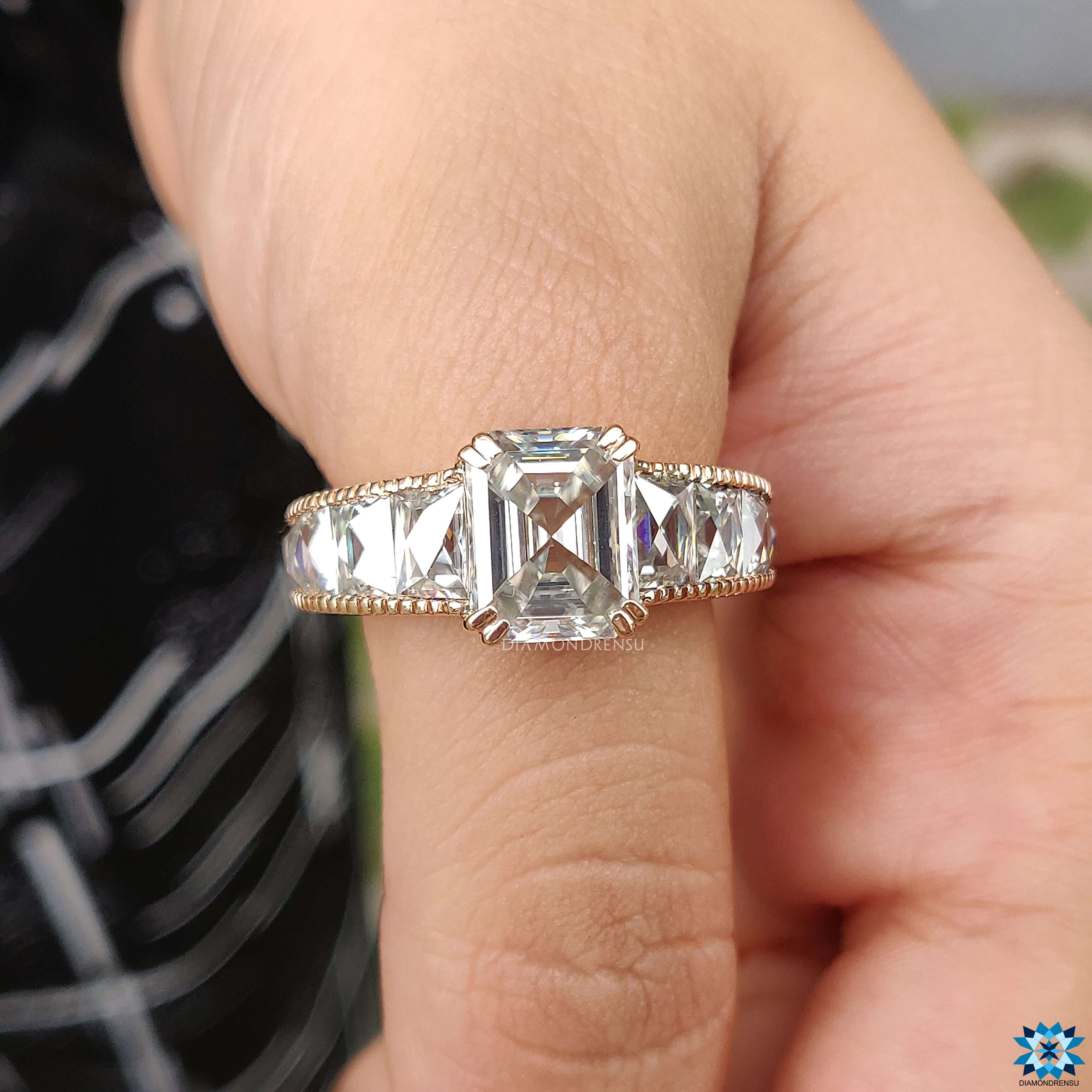 Milgrain detail engagement ring.