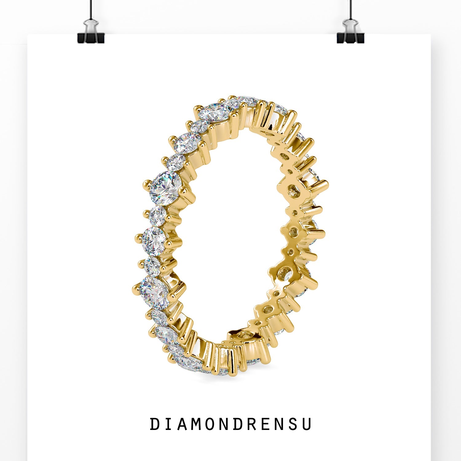 Diamondrensu UK wedding band crafted with full diamond set.