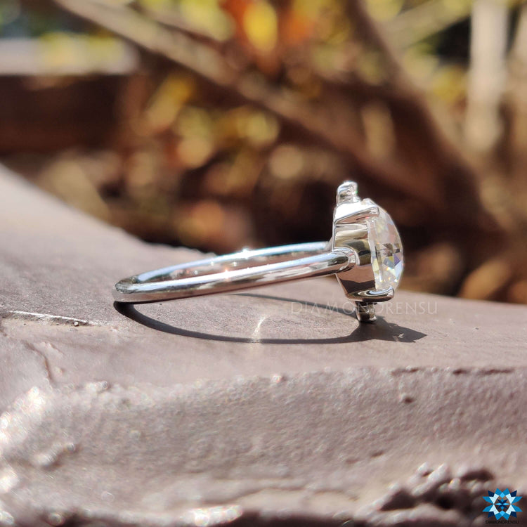 Round rose cut ring featuring prong setting.