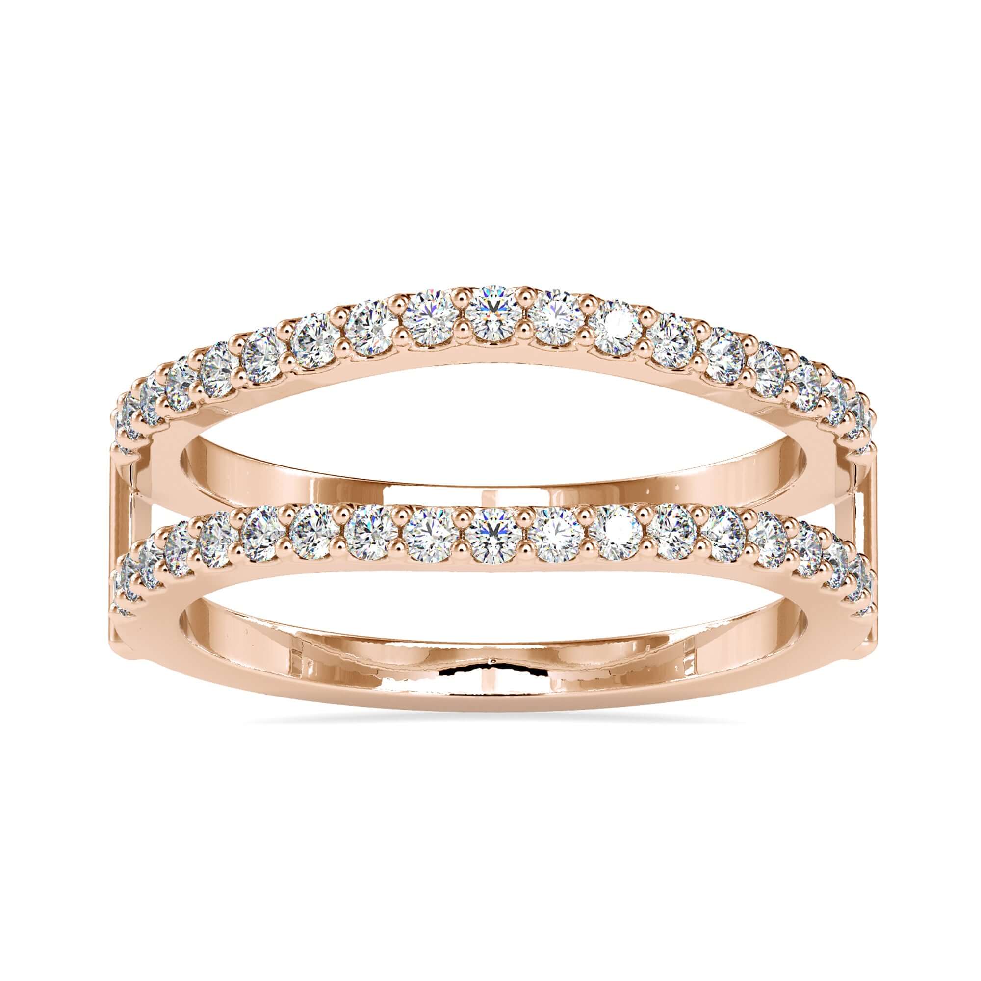 Lab grown diamond wedding guard in rose gold.