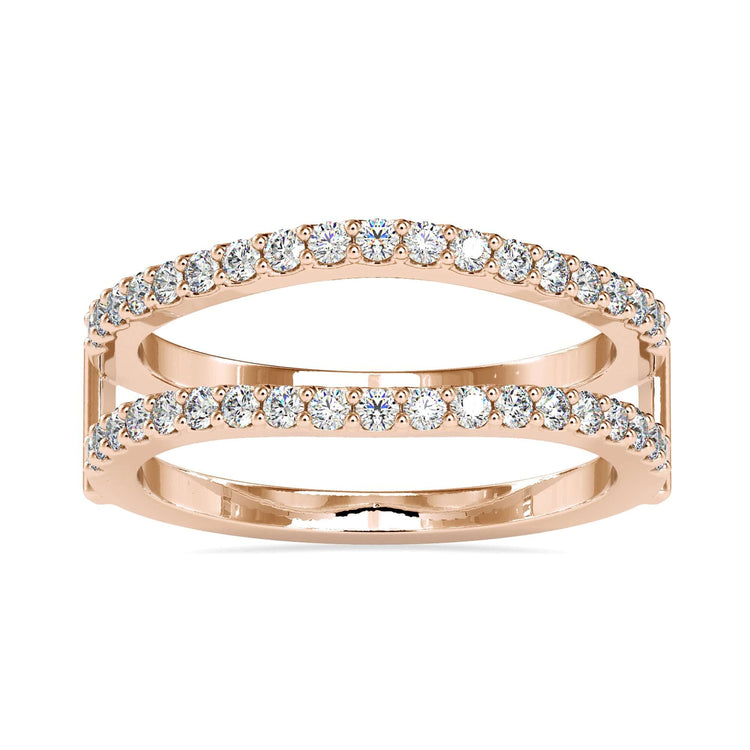Lab grown diamond wedding guard in rose gold.