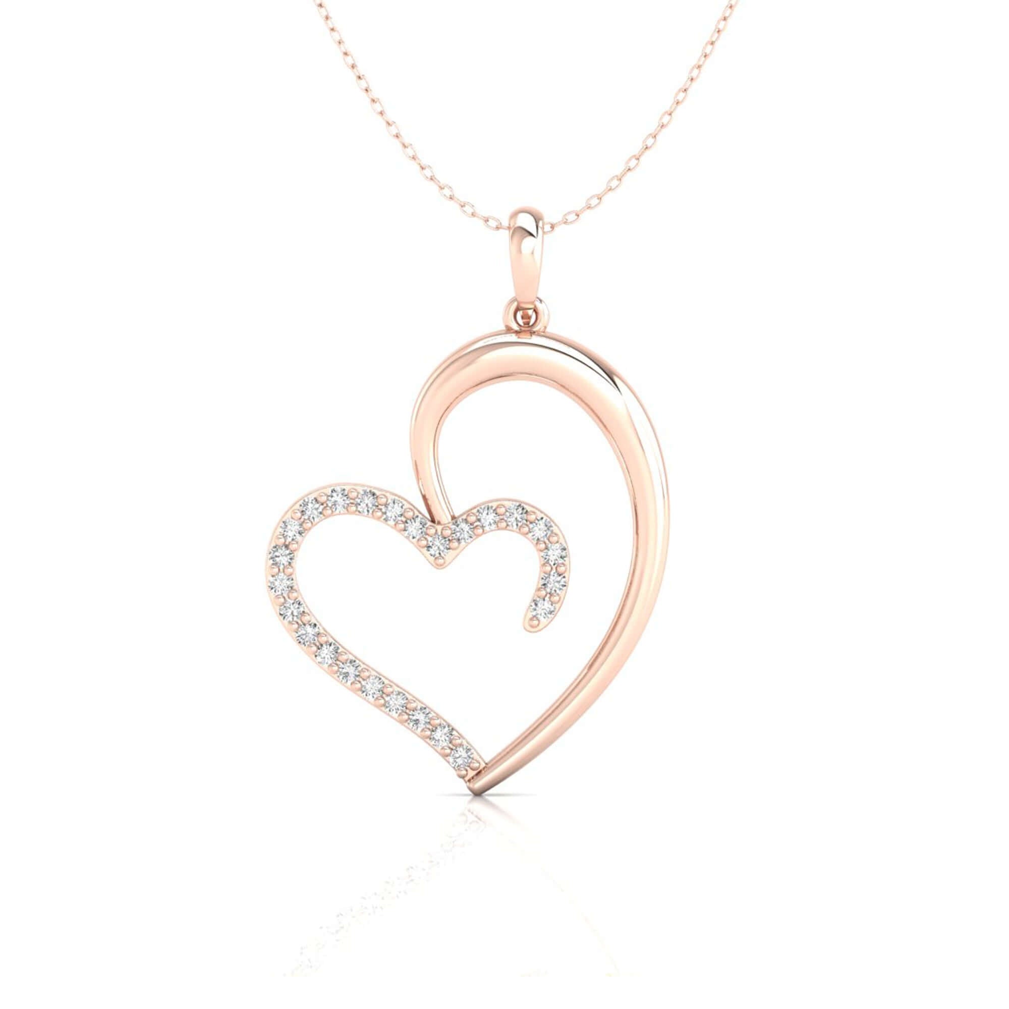 Pendant with heart shape and lab grown diamond brilliance.