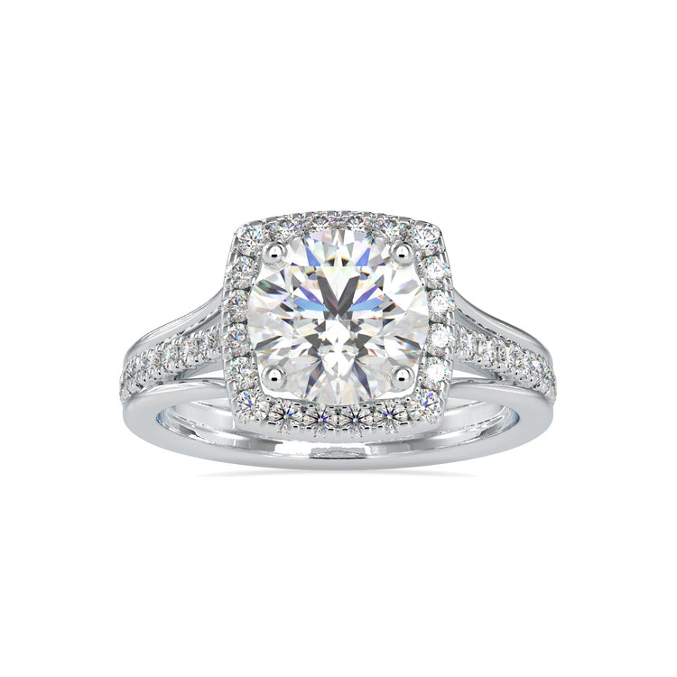 Simple diamond ring with pave detail and handmade touch.