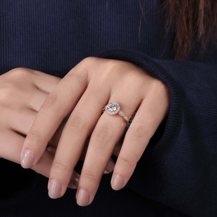 Cathedral setting ring crafted with precision for timeless beauty.