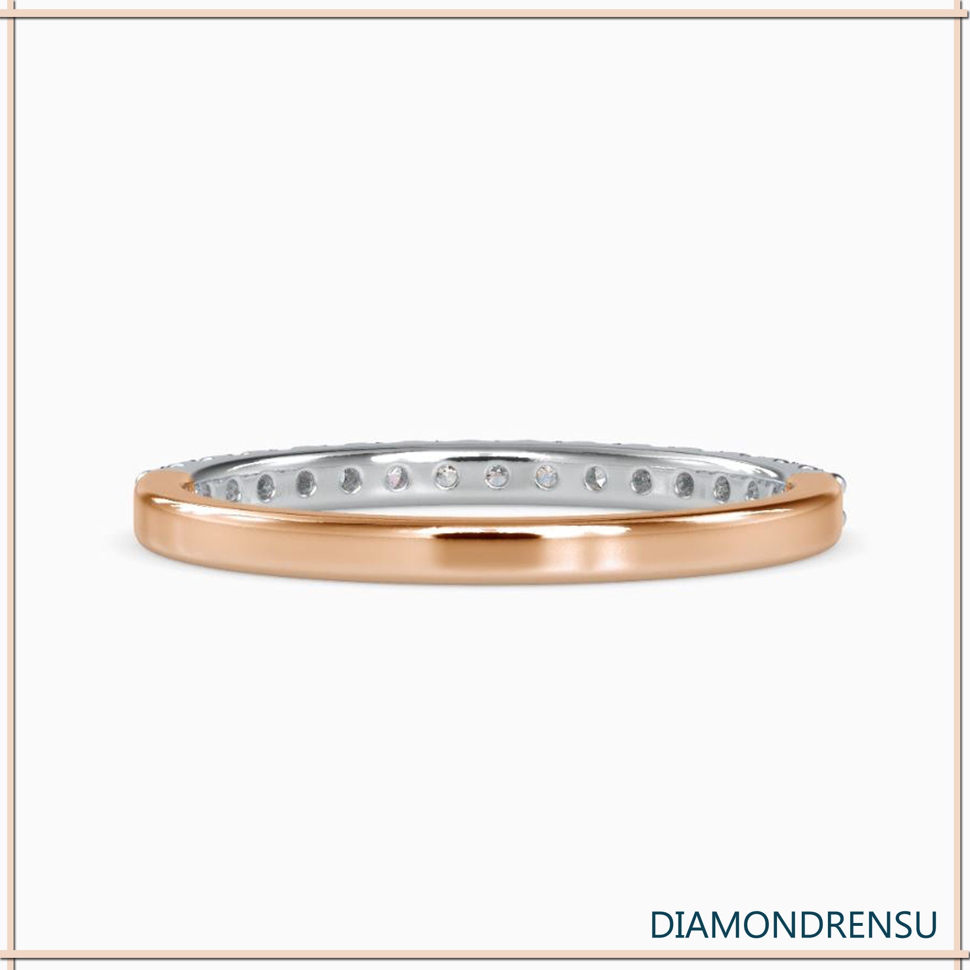Lab grown diamond ring band in half eternity finish.
