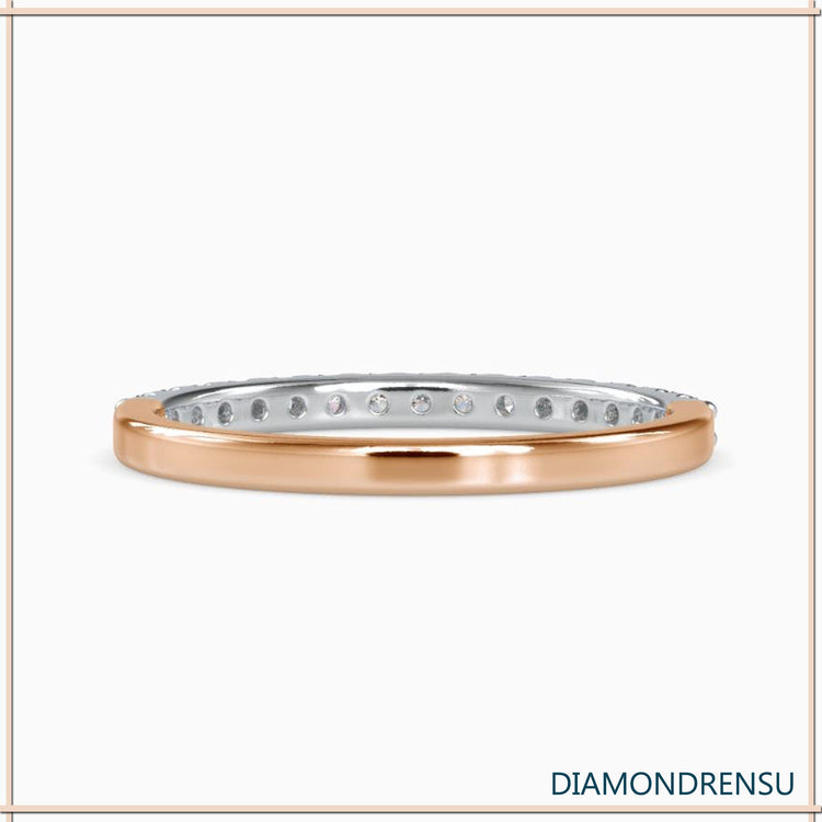 Lab grown diamond ring band in half eternity finish.
