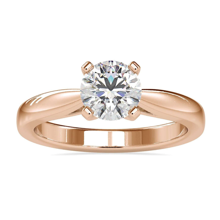 Round brilliant cut diamond ring in a 4 prong setting.