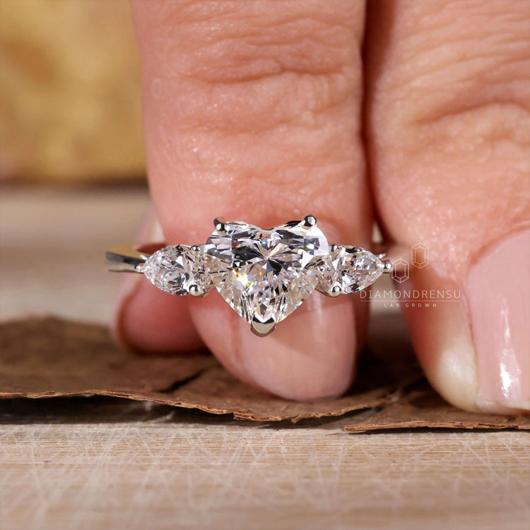 Heart shape ring diamond design showcasing unique brilliance and style.