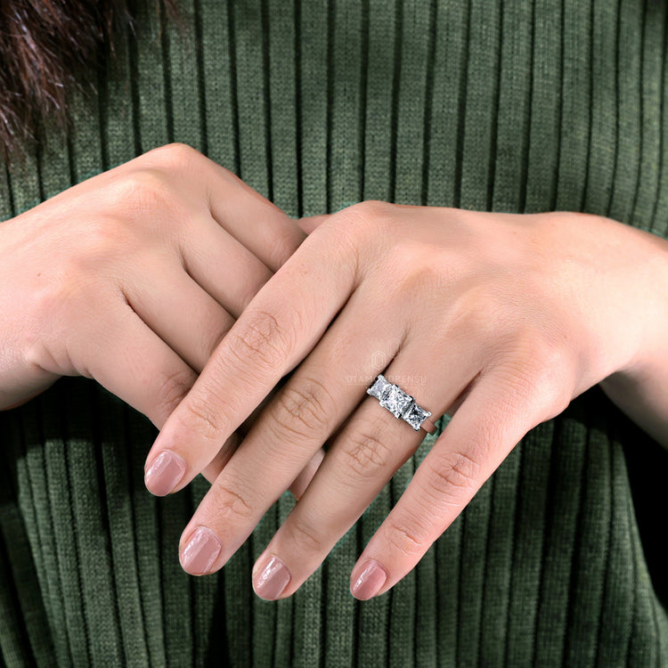 Handmade engagement ring princess cut for a timeless style.