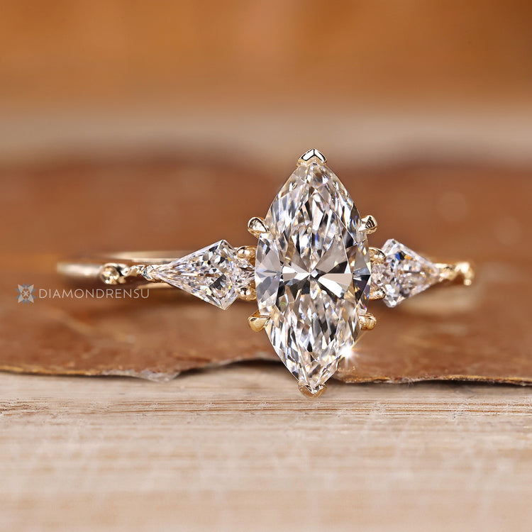 Lab grown diamond ring with cathedral setting.
