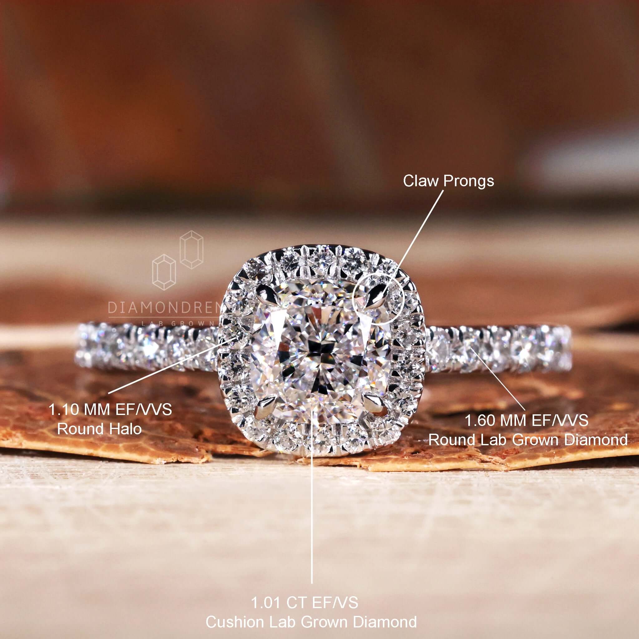 Cathedral setting engagement ring crafted by Diamondrensu UK