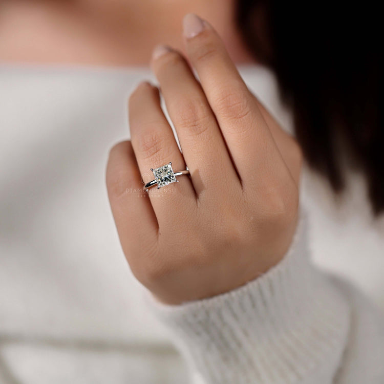 1 ct princess cut diamond ring in a handmade jewellery design