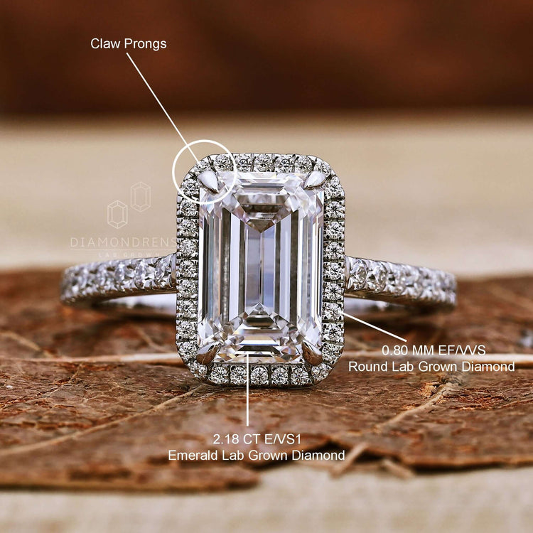 Diamond ring UK showcasing a cathedral setting and pave detailing
