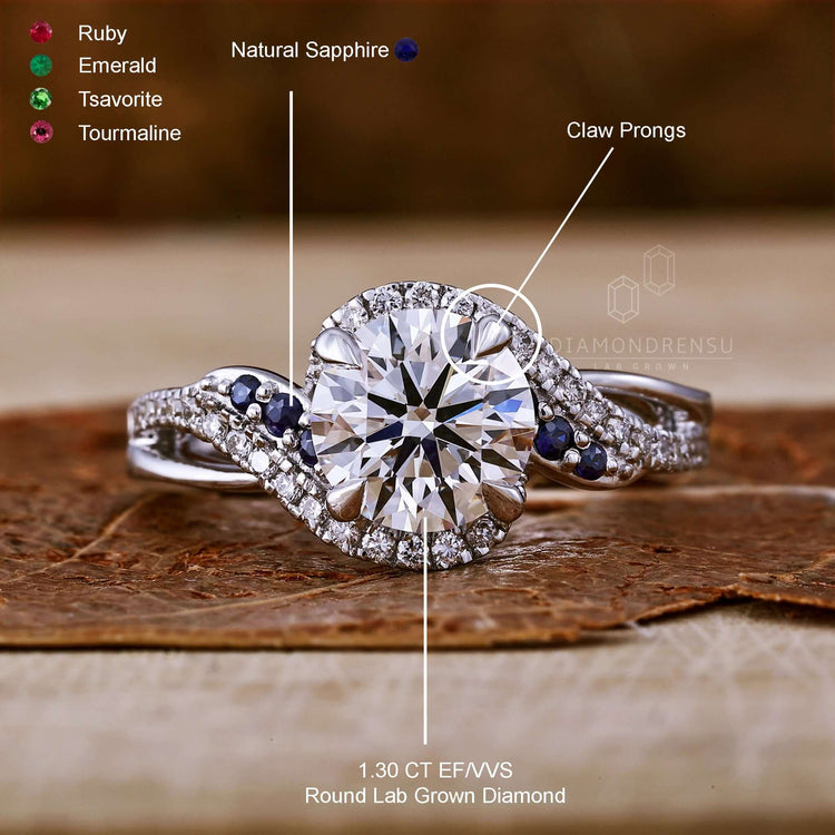 Handmade jewellery featuring a 4 prong diamond ring design.